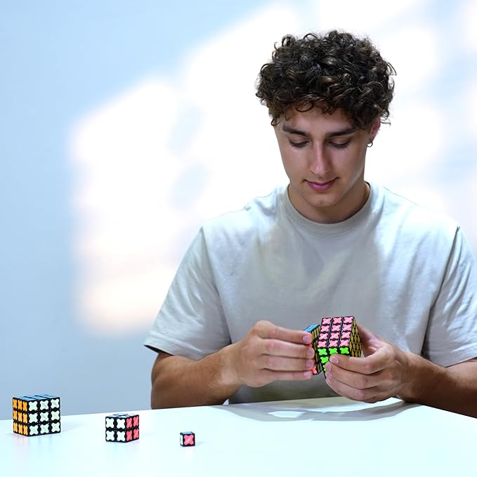 TOSY Magnet Cube 2x2 - 8 Blocks, 2 in 1 Toy: 2x2x2 Puzzle Cube and Customizable Infinity Cube, Glowing, UV Flashlight, Fidget/STEM/STEAM Magnet Tiles Birthday Gift for Kids/Teens/Adults, 2-Pack