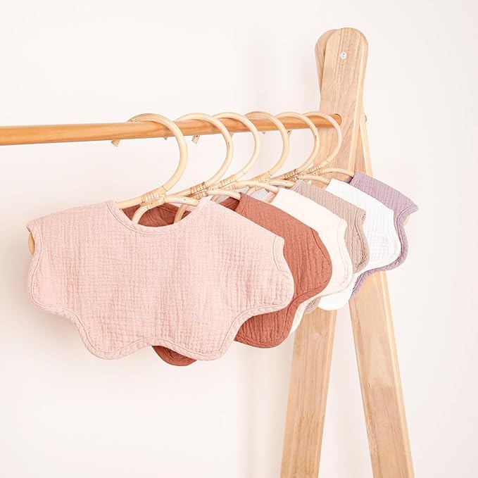 Konssy Muslin Baby Bibs 100% Cotton Absorbent Bandana Drool Bibs for Teething and Drooling, 6-Pack for Baby Boys & Girls