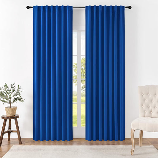 Joydeco Blackout Curtains 84 Inch Long for Bedroom, Thermal Insulated Black Out Curtains 2 Panels Set, Room Darkening Drapes for Living Room Window (W52 x L84 Inch, Royal Blue)