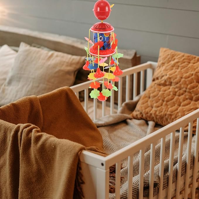 YARNOW Vintage Boy Girl Wind up Hanging Bell Toy Musical Bedside Crib Mobile for Boy Girl Retro Animal Neck Bell Wind Chime Engaging Music Instrument for Nursery Decor