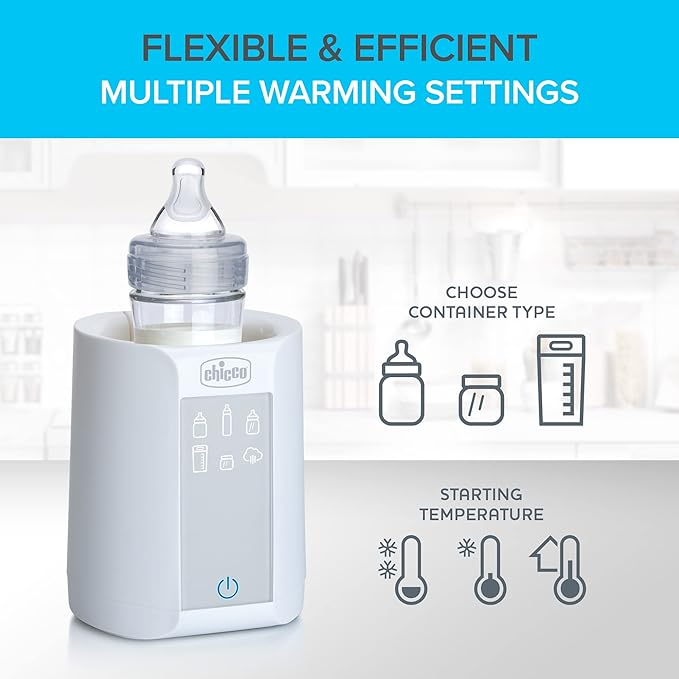 Chicco Digital Bottle Warmer & Sterilizer for Baby Bottles, Baby Food Jars, and Milk Bags | Eliminates 99.9% of Germs | 4 Heating Options | Digital Touchscreen| Automatic Shut-Off & Sound Alert