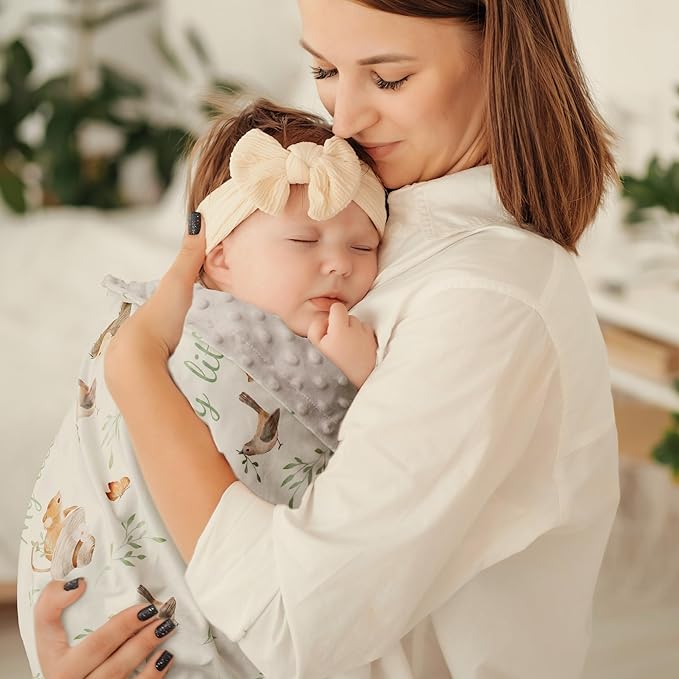 Baby Blankets for Newborn - Nursery Minky Blankets Super Soft for Boys Girls, Infant Toddler Blanket with Double Layer Dotted Backing for Baby Crib Stroller, 30 x 40 Inch, Animal World