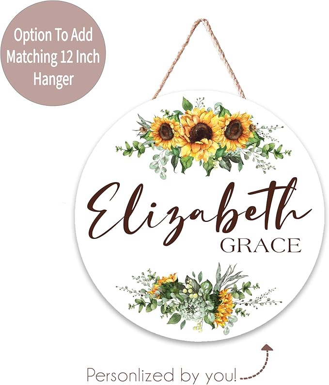 Girls Love A Monogram - Personalzied Custom Floral Baby Blankets for Girls with Name - Personalized Girl Shower Gifts (Sunflower 2, 30 X 40 Baby)