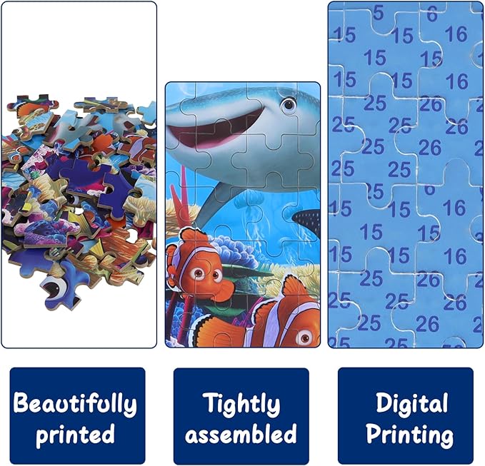 Ocean Puzzles - 60 Piece Underwater World Jigsaw Puzzles for Kids Ages 4-8 Family Game Reduced Pressure Toy Gift for Children (2614)