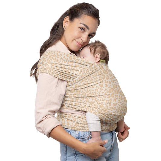 Boba Baby Wrap Carrier – Original Baby Sling Carrier for Newborns (7–35 lbs), Soft, Secure, Hands-Free & Ergonomic, Ideal for Comfortable Bonding, New Parents (Sand Leopard)
