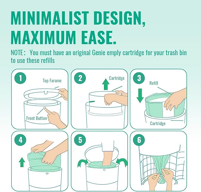 Diaper Bucket Replacement Bags, 2 Rolls Extra Thick, Leak-Proof &Odor Blocking, For Adult Diaper Systems, Diaper Pails, Toilet &Yard Waste, Thickened Diaper Pail Refill Bags Hold Up to 1546 Diapers