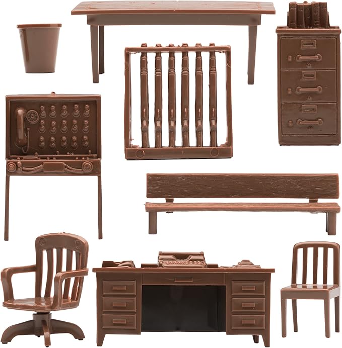 BMC Classic Marx Military Base Camp - 44pc Plastic Army Men Playset Accessories