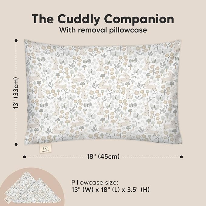 Toddler Pillow with Pillowcase - 13x18 My Little Cuddly Pillow, Viscose Derived From Bamboo Nursery Toddler Pillows for Sleeping,Kids Pillow, Small Travel Pillows, Mini Toddler Bed Pillow (Prairie)