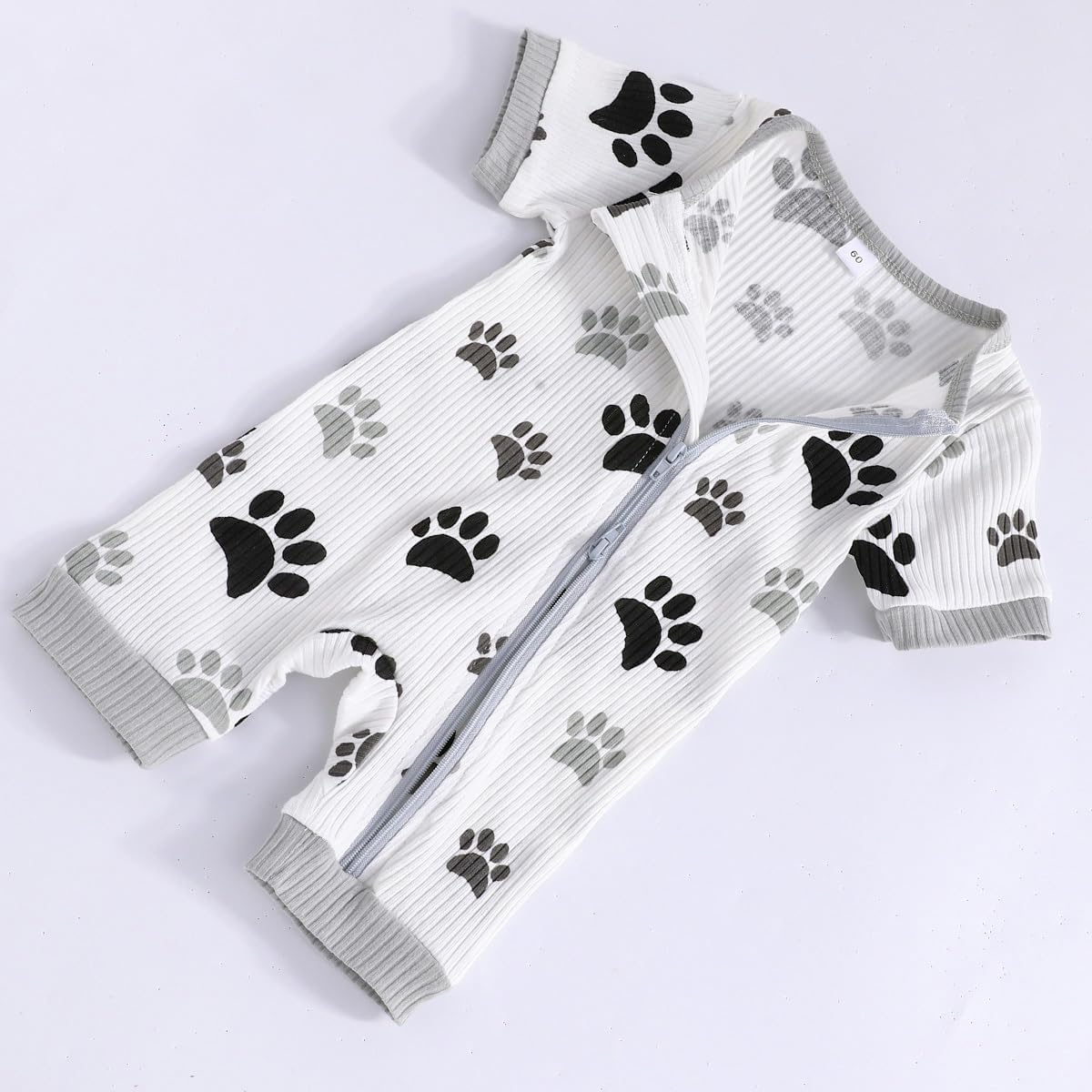 Bafeicao Unisex Baby Boy Girl 2 Pack Rompers Short Sleeve 2 Way Zipper One Piece Jumpsuits Clothes Sets