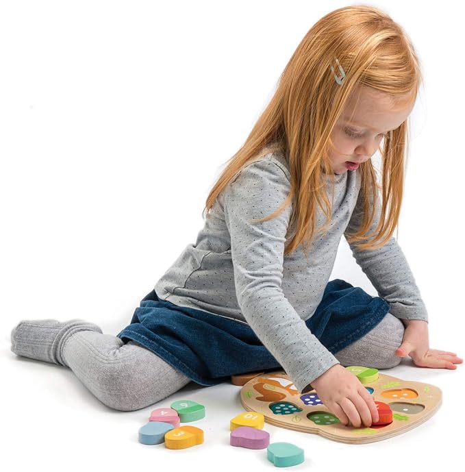 Tender Leaf Toys - How Many Acorns? - Count to 10 Number Wooden Puzzle Game - Counting, Sorting Activity Game for Children, Playroom, Montessori, Classroom, & Activity Room Toys