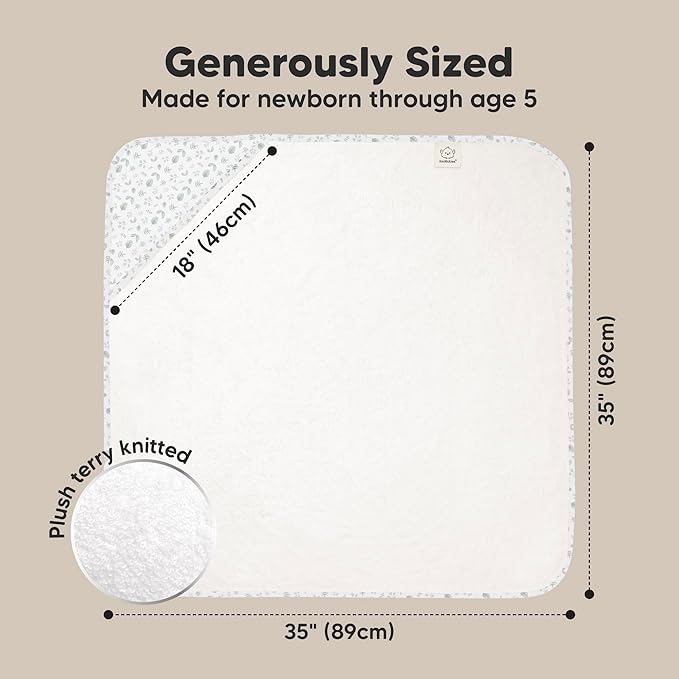 KeaBabies Hooded Baby Towel for Newborn - Viscose Derived from Bamboo Large Baby Bath Towels with Hood for Boys, Girls, Toddler, Extra Absorbent & Soft Newborn Bath Essentials (Laurel, Regular)