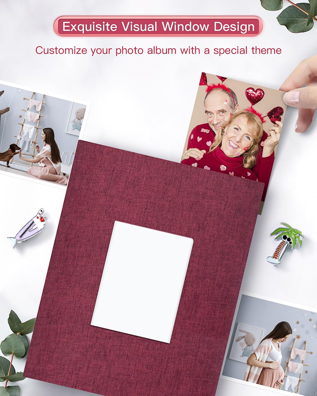 popotop Photo Album 4x6-200 Photos Photo Books with 200 Horizontal Pockets,Linen Cover Albums for Family Wedding Anniversary Baby Vacation Pictures