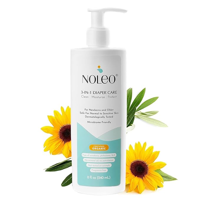 3-in-1 Diaper Care - Baby Cream, Cleanser & Baby Lotion Organic - Diaper Rash Cream - Baby Diaper Rash Ointment - Baby Care Products - Diaper Cream to Clean, Moisturize & Protect Baby Skin, 8 oz