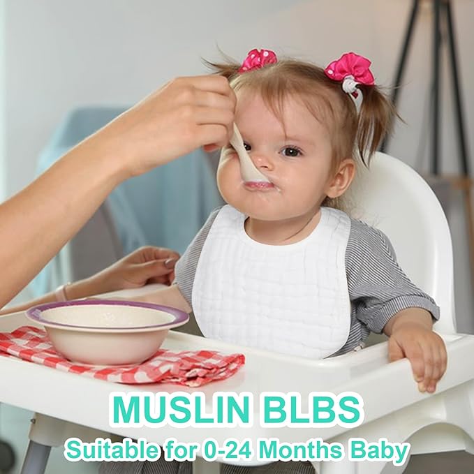 Accmor Muslin Baby Drool Bibs 6 Pack Baby Bandana Drool Bibs Soft Cotton Baby Bandana Bibs for Teething Drooling