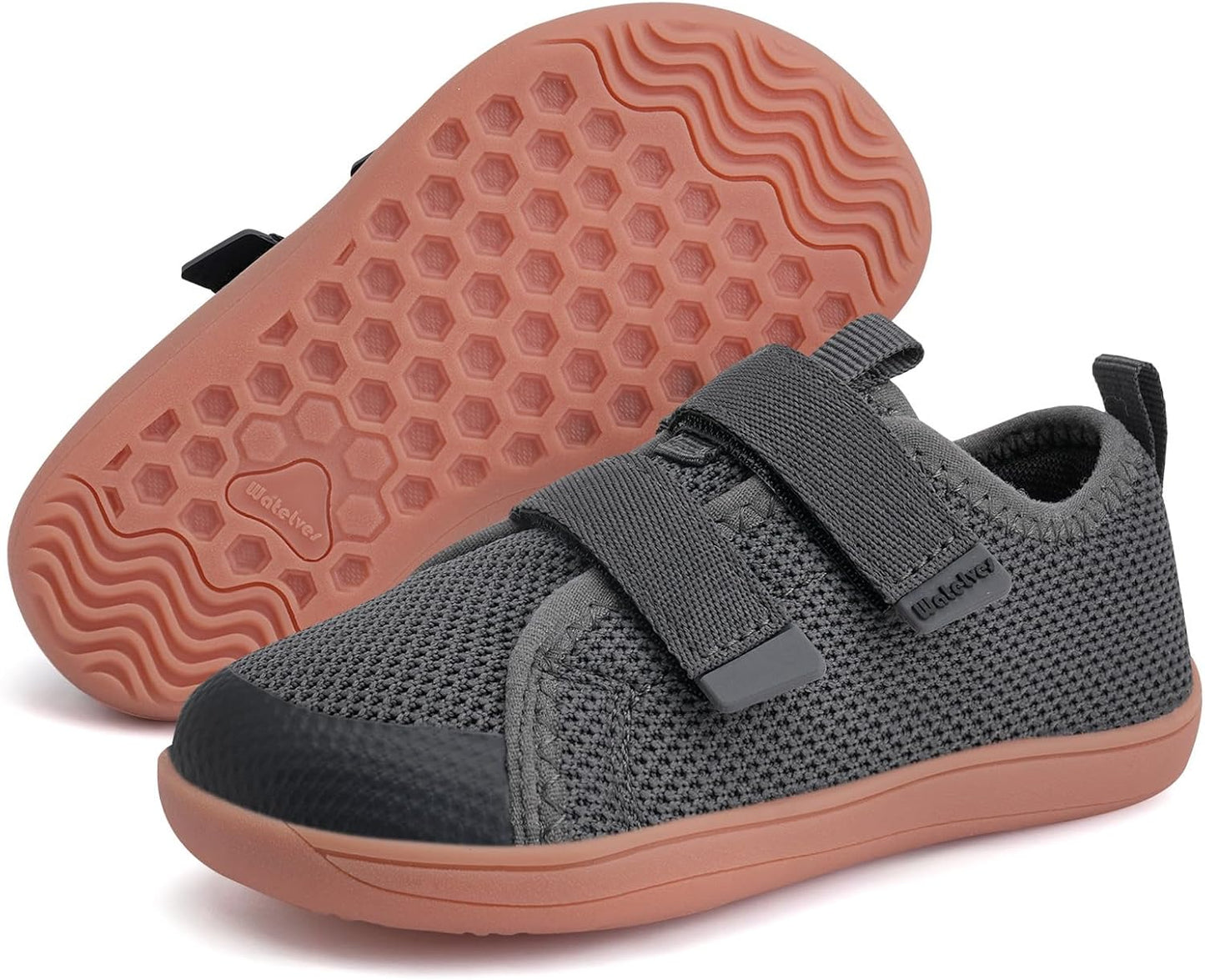 WateLves Toddler Little Kids Wide Barefoot Shoes The First Walking Shoes Girls Boys Breathable Zero Drop Minimalist Sneakers with Wide Toe Box Natural to Grow