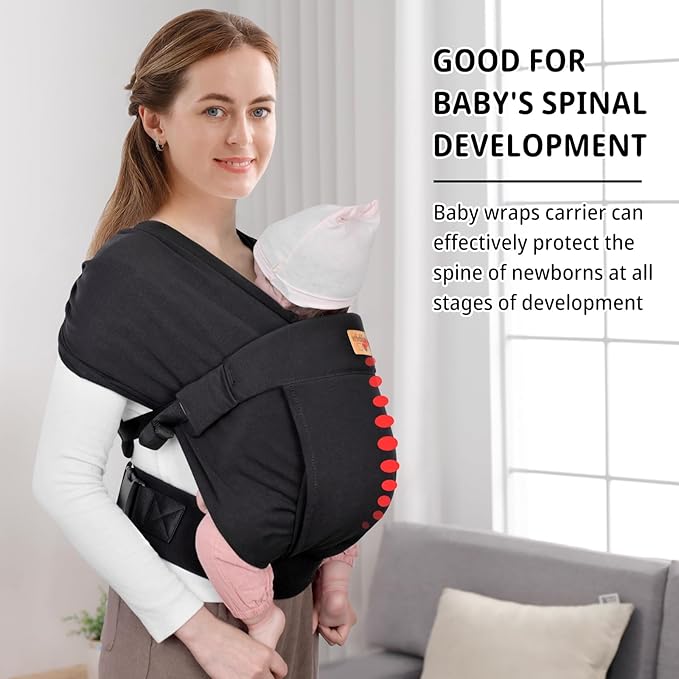 Baby Wraps Carrier Sling, Baby Carrier for Newborns and Toddlers,Skin-Friendly and Soft Front Baby Carrier Wrap Perfect Newborn Gifts