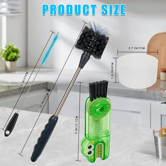 4 Pack Bottle Cleaner Set, Including Long Water Bottle Clean, Straw Clean and 3 in 1 Multi Functions Clean, Suitable for Stanley Cups, Baby Bottles, Travel Mugs, Decanters, Straws