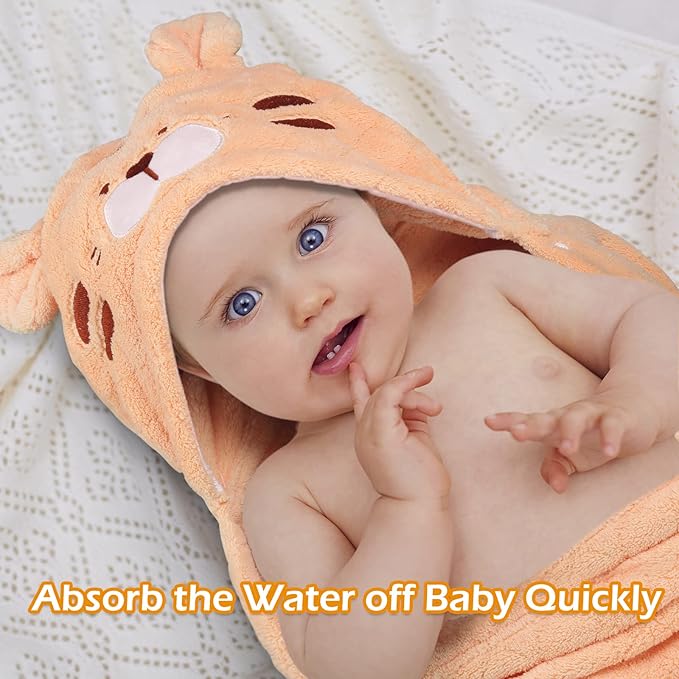 Hooded Towels Baby,Premium Coral Fleece Bath Towel, Thick and Soft Absorbent for Toddler Cozy and Warm,Bath Essential for Newborn, Infant and Toddler(50 x 32 Inch, L x W)
