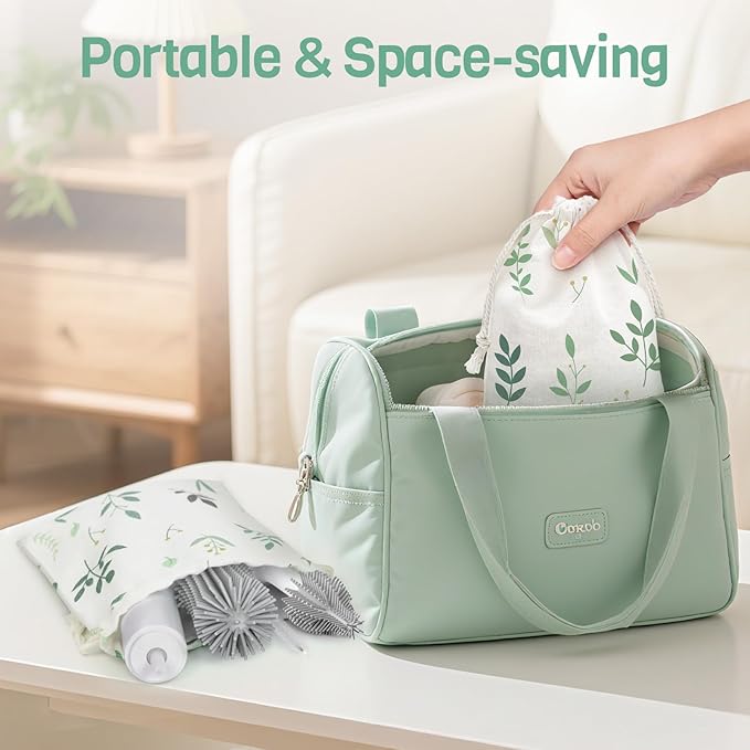 SEANCHEER S02 Electric Bottle Brush Set, Portable Baby Bottle Brush Cleaner, AA Battery-Powered & IPX7 Waterproof, with Silicone Bottle/Nipple/Straw Brush, for Home & Travel (Gray)