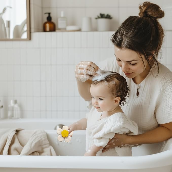 Suction Cup Spinner Toys | Baby Bath Toys for Kids Ages 1-3 | Suction Toys, Baby Toys, Sensory Toys for Car Travel, Table, Highchair, Window, Bathtub (Power Rose+Dusty Lilac)