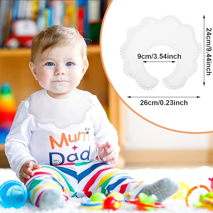 JenPen White Bibs for Baby Girl Bandana Muslin 360 Bibs Baby Bandana Drool for Girl Set for Teething Toddler