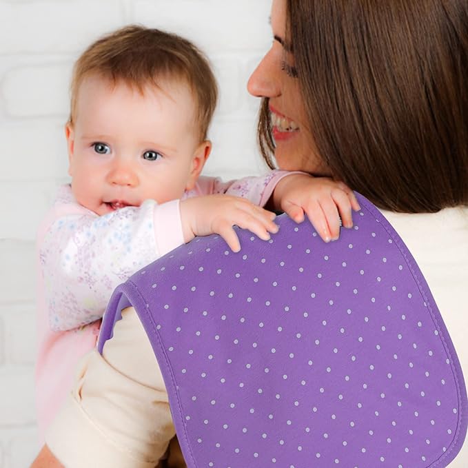 Hakochia Burp Cloths for Baby Girls Organic Cotton Large Burp Clothes Extra Absorbent Soft Burping Rags Spit Up Cloth Sets for Newborns 8 Pack