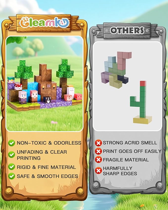 126PCS Magnetic Building Blocks: Forest Castle Magnetic Blocks Building Toys, Toddler Magnet Toys STEM Building Game Sensory Gift for Kids Ages 3 4 5 6 7 8 9+ Boys Girls Birthday Gifts