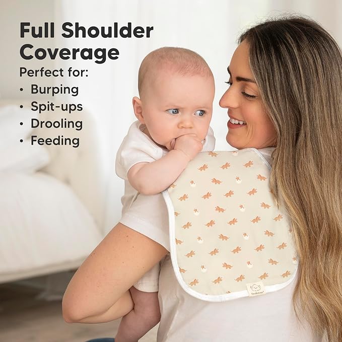 5-Pack Muslin Burp Cloths Baby Boy, Girl - Very Absorbent Baby Burp Cloth Rags, 8-Layers Viscose Derived from Bamboo Cotton Muslin Towel, Super Soft Spit Up Rags, No Shrink Washcloths (Roarsome)