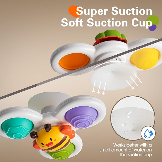 3PCS Suction Cup Spinner Toys for 1-2 Year Old Boys Spinning Toys Sensory Toys for Toddlers 1-3 Gifts for 1 Year Old Girls