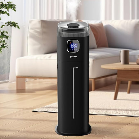 Large Humidifiers for Bedroom, 9L/2.5Gal Ultrasonic Cool Mist, Easy Clean Humidifier with 350ML/H Large Mist Speed, Quiet, Suitable for Kids Room Plant Yoga (Square W)