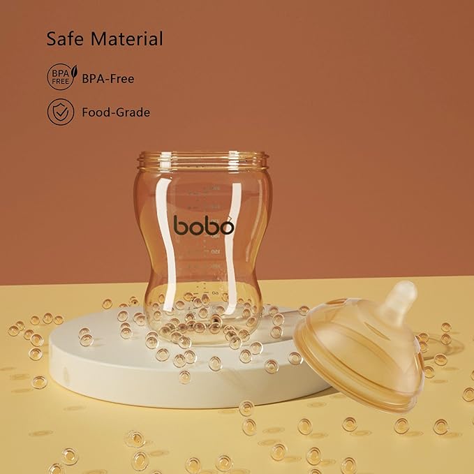 YOHKOH Baby Bottles - Newborn Wide Neck Baby Bottles with Slow Flow Breast-Like Nipple, PPSU Anti-Colic Bottles Breastfeeding System (Green, 9.4oz (Pack of 4))