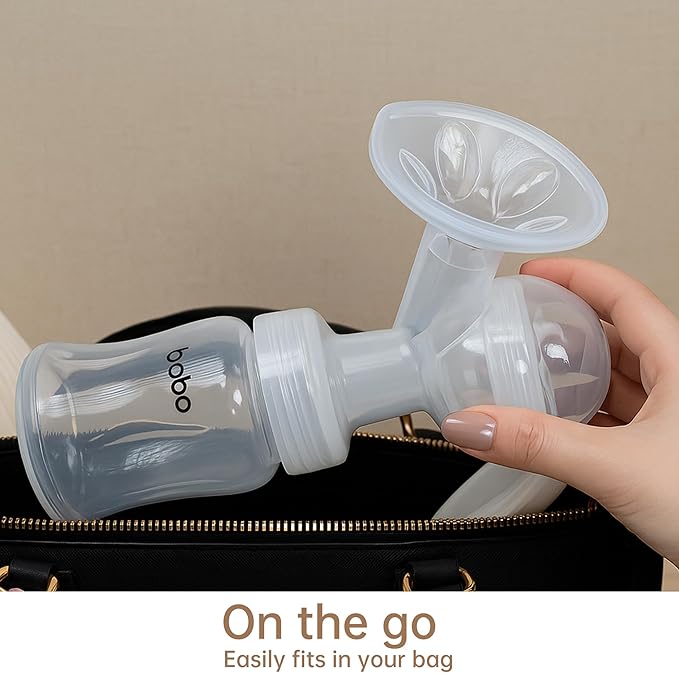 YOHKOH Manual Breast Pump with Silicone Cushion - Ultra Comfort & Quiet, BPA Free, 180ml (6oz) Milk Collector, Portable Breast Milk Catcher Baby Feeding Pumps