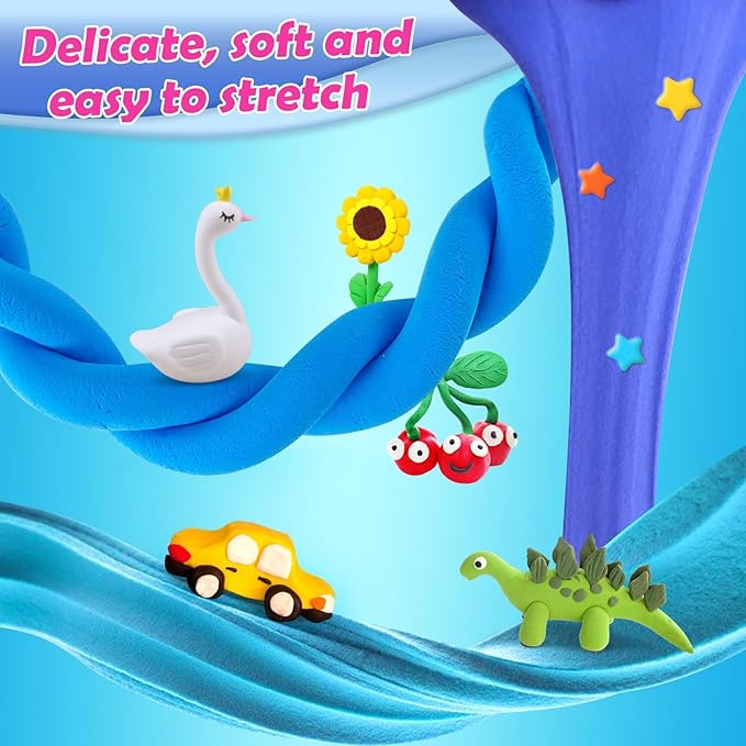 ESSENSON Air Dry Clay - 80 Colors Modeling Magic Clay, Best Gift for Boys & Girls Age 3-12 Year Old, DIY Molding Kids, with Sculpting Tools, Decoration Accessories, Kids Art Crafts