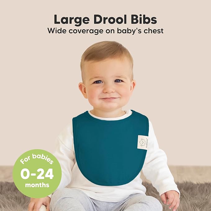 8-Pack Organic Baby Bibs for Boys, Girls - Soft Cotton Drooling and Teething Bibs for Baby Girl & Boy, Extra Absorbent, Easy To Clean & Put On for Toddler, Newborn, Infant 0-24 Months (Eclipse)