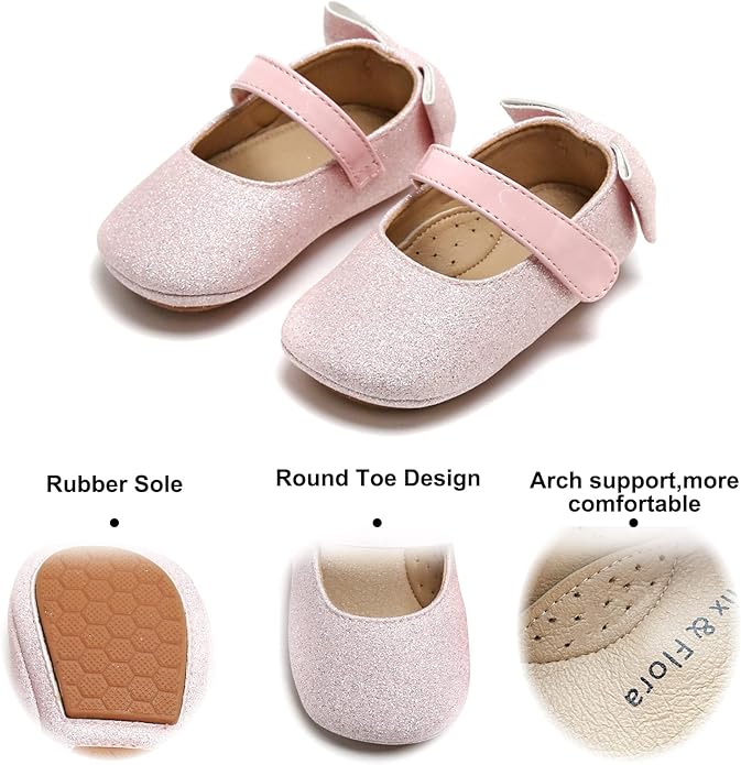 Soft Sole Baby Shoes - Infant Baby Walking Shoes Moccasins Rubber Sole Crib Shoes