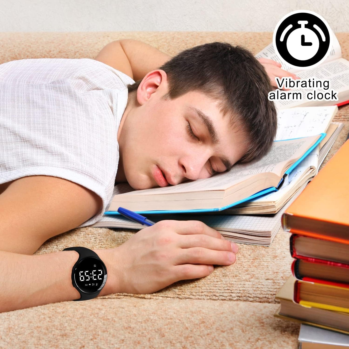 Kids Watches for Girls Boys Digital Sport Watch with Step Counter Pedometer Vibration Alarm Clock, No App Waterproof Fitness Tracker Kids Watch Boys Girls Teens Students Ages 5-16