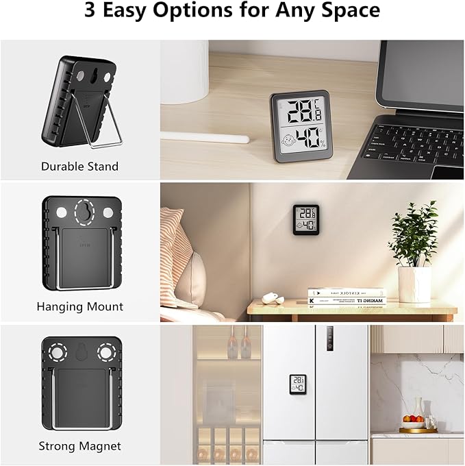 Digital Hygrometer Indoor Thermometer, [Fast Refresh] [Large Comfort Indicator] Home Essentials Room Temperature and Humidity Monitor Meter w/High Accurate Sensor, for Bedroom, Baby Room, Greenhouse