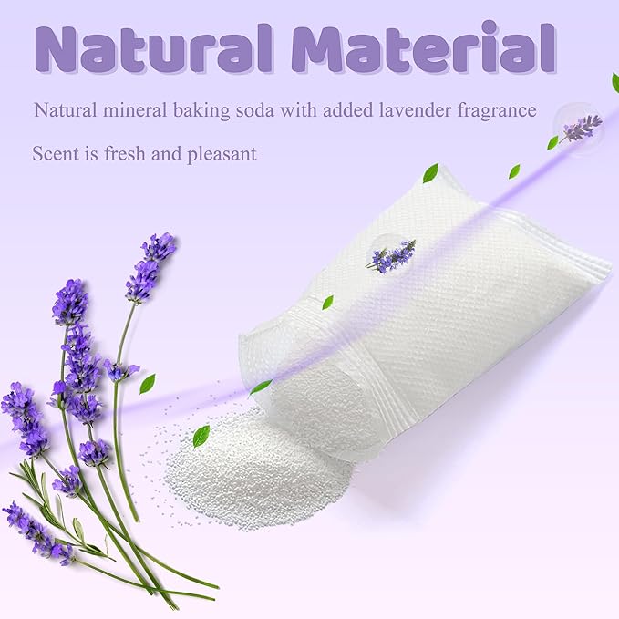 NewKe 6 Pack Lavender Scent Baking Soda Refills for Puck Baking Soda Cartridge, Diaper Pail Deodorizer Replacement Compatible with Munchkin Step and Pall Diaper Pails