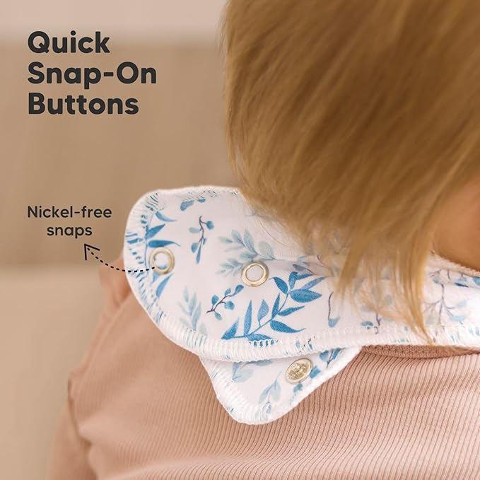 8-Pack Organic Baby Bandana Bibs for Girls - Super Absorbent Triangle Baby Bibs for Drooling and Teething Infant, 100% Cotton Extra Soft for Newborn, Infant 0-36 Months (Flourish)