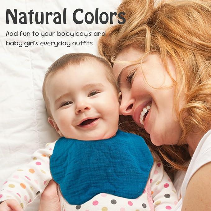 Baby Bibs Muslin Bibs for Baby Girl Boy for Drooling and Teething 10 Pack