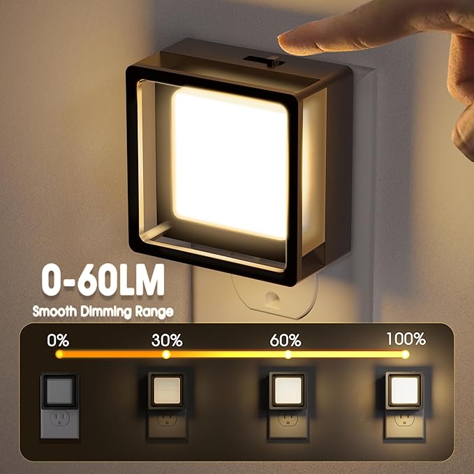 Briignite Night Light, Night Lights Plug into Wall, 2Pack, Dusk to Dawn Sensor Night Light for Kids, Led Nightlight Dimmable Night Lights Soft White 3000K, 1W, Bedroom, Bathroom Stair