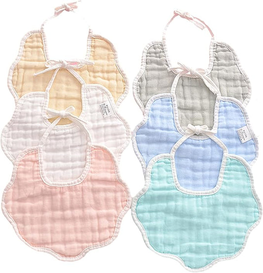 Muslin Baby Bibs for Drooling and Teething Newborn Drool Bibs for Baby Girl Boy