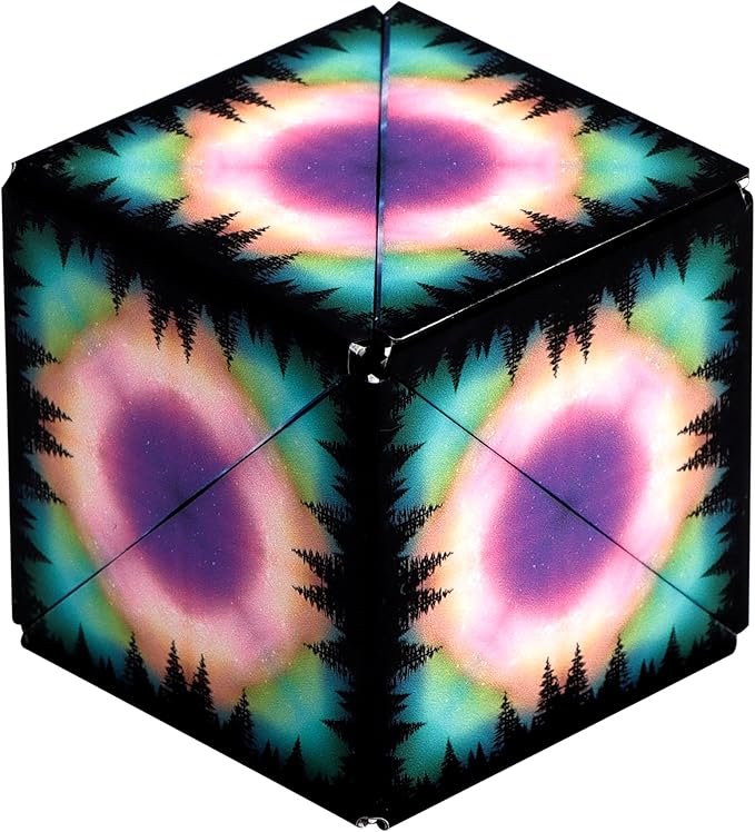 SHASHIBO Shape Shifting Box - Award-Winning Fidget Toy w/ 36 Rare Earth Magnets - Fidget Cube Transforms Into Over 70 Shapes, Sensory Toy Gift for Kids, Teens, and Adults (Moon)