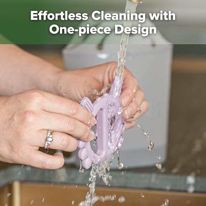 Haakaa Silicone Crab Baby Teether,Baby Toys,360°Baby Toothbrush Head for Infant Self-Brushing Training,Food-Grade Silicone,Lavender