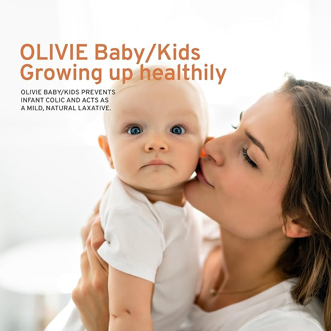 Calming Baby Oil for Newborns by OLIVIE, All Natural Colic Relief & Soothing Organic Moisturizer, Omega-3 Olive Oil Supplement for Infants, Toddlers & Kids, 250ml