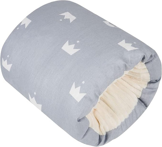 Nursing Arm Pillows for Breastfeeding,Baby Feeding Arm Pillow Portable and Washable for Travel, Soft Cotton Ergonomic Bottle Nursing Essentials（Grey Crown）