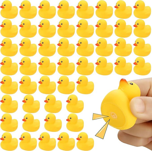 Rubber Duck Bath Toys , 50Pack Mini Rubber Ducks Bulk Float Duck Baby Bath Toy, Shower Birthday Party Favors Gift Classroom Summer Beach Pool Party Games