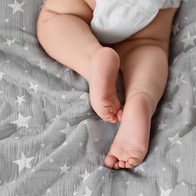 Soarwg Kids Baby Blanket Unisex Newborn, Super Soft Nursery Minky Blankets with Muslin Cotton for Boys Girls, Toddler Baby Nursery Bed Blanket Shower Gifts, 30 x 40 Inch