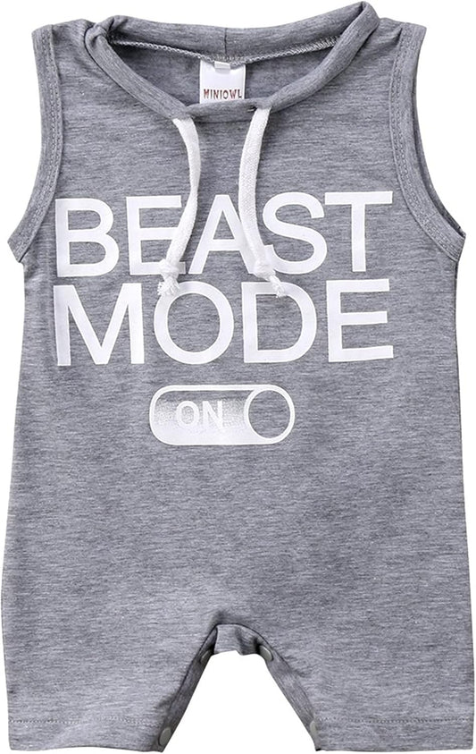 Aalizzwell Baby Boy Romper Newborn Infant Sleeveless Short Romper One Piece Active Summer Clothes