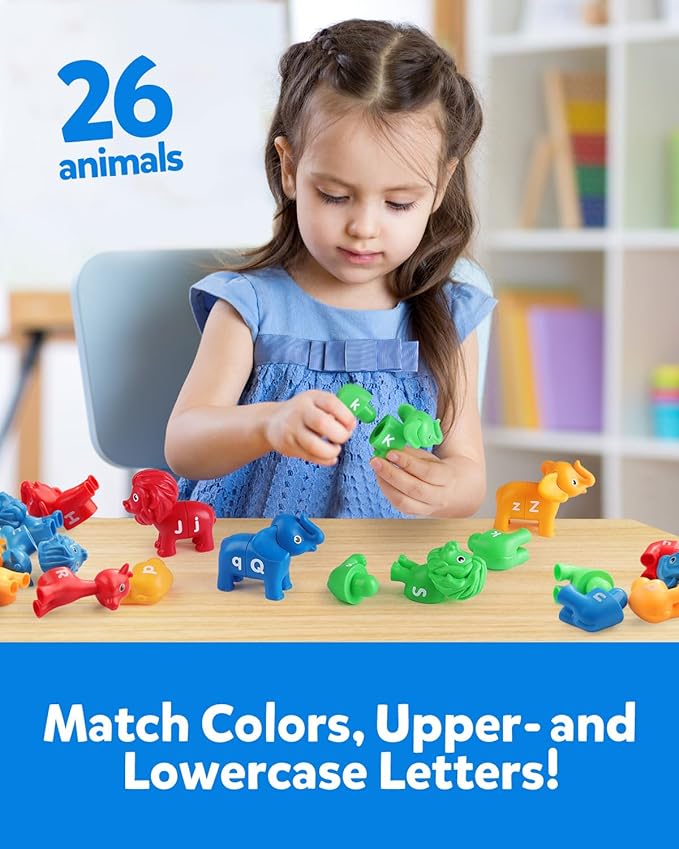 Coogam ABC Letters Matching Game, 26PCS Alphabet Fine Motor Skill Color Shape Recoginition Preschool Educational Montessori Learning Toys for 2 3 4 Years Old Toddlers
